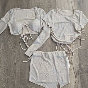 Shimmering Silver Two-Piece Set